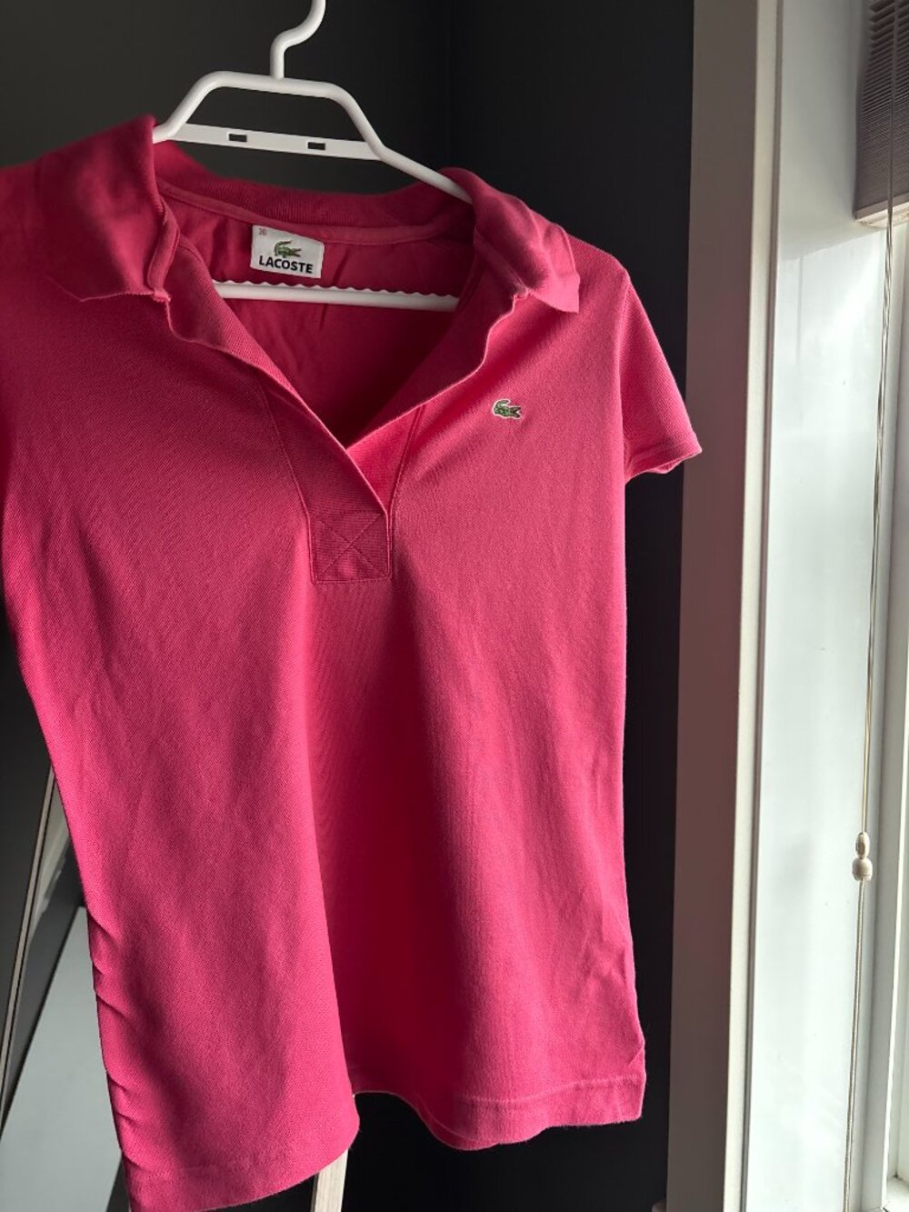 Lacoste Women's Pink Classic Piqué Polo Shirt Size 36 (XS/S)
